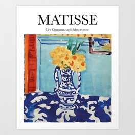 Matisse - Les Coucous, tapis bleu et rose Art Print