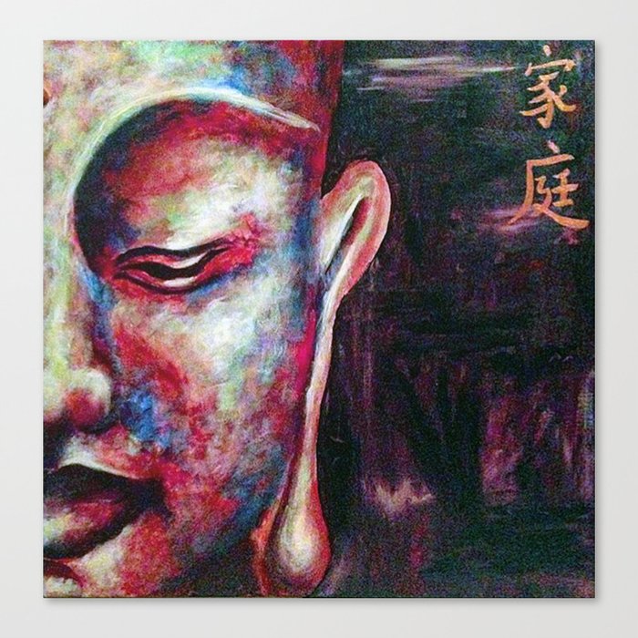 Half Buddha Face Canvas Print By Aammeelliia Society6