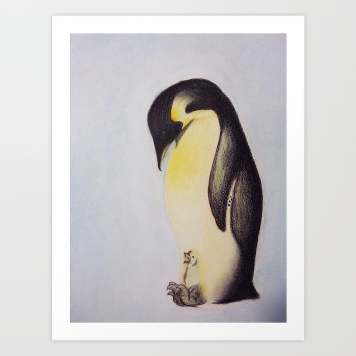Mom's love is penguin love Art Print