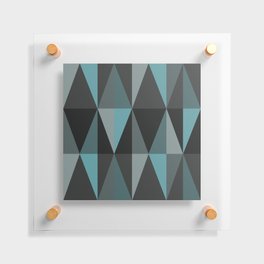 MidCentury Modern Triangles Dark Teal Floating Acrylic Print
