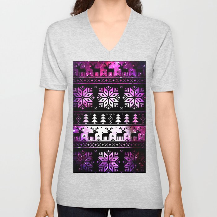 Galaxy-Sweater V Neck T Shirt by LilMissM | Society6