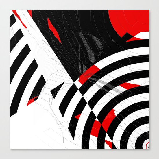 black and white meets red Version 8 Canvas Print
