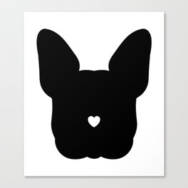 French-Bulldog Face Black Heart Nose Baby Frenchie Canvas Print
