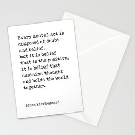 Doubt and Belief - Soren Kierkegaard Quotes - Literature - Typewriter Print Stationery Card