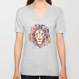 Lion Head V Neck T Shirt