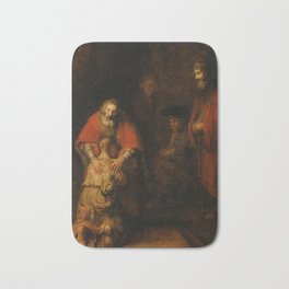 Return of the Prodigal son Bath Mat | Rembrandt, Oil, Dutchgoldenage, Rembrandtvanrijn, Christian, Biblical, Bible, Christianity, Religion, Fineart 