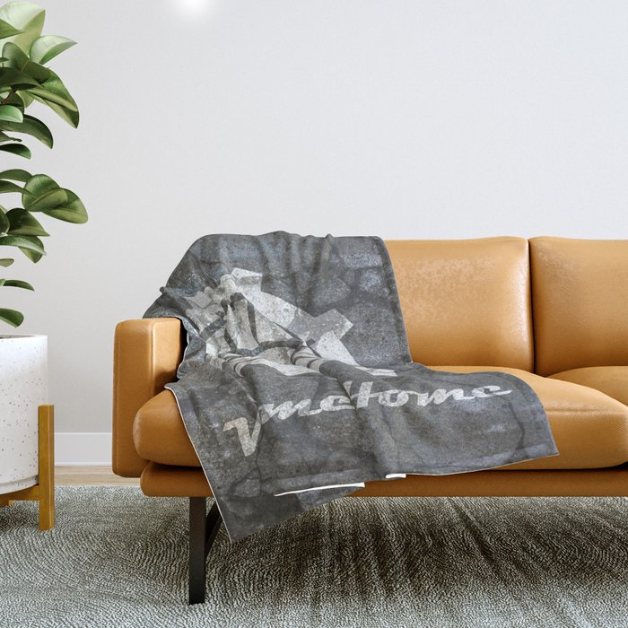 Fallout inspired welcome home, vault door, print, poster, wall art, neutral Throw Blanket