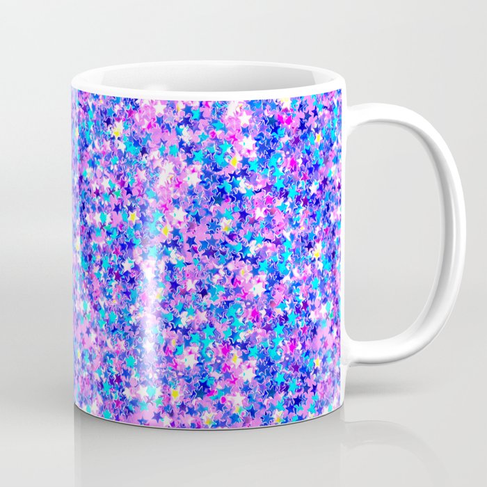 Sparkle Confetti Stars | Multi-color with Pink Tint | Coffee Mug