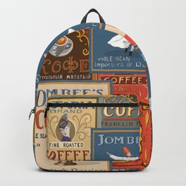 Vintage Coffee Labels Collage Backpack
