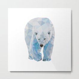 Geometric Polar Bear Metal Print