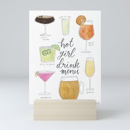 hot girl drink menu Mini Art Print