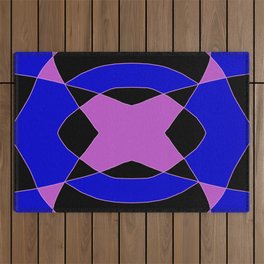 Abstract Purple Blue Pink Black Church Window Outdoor Rug