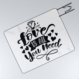 Love Is All You Need Picnic Blanket