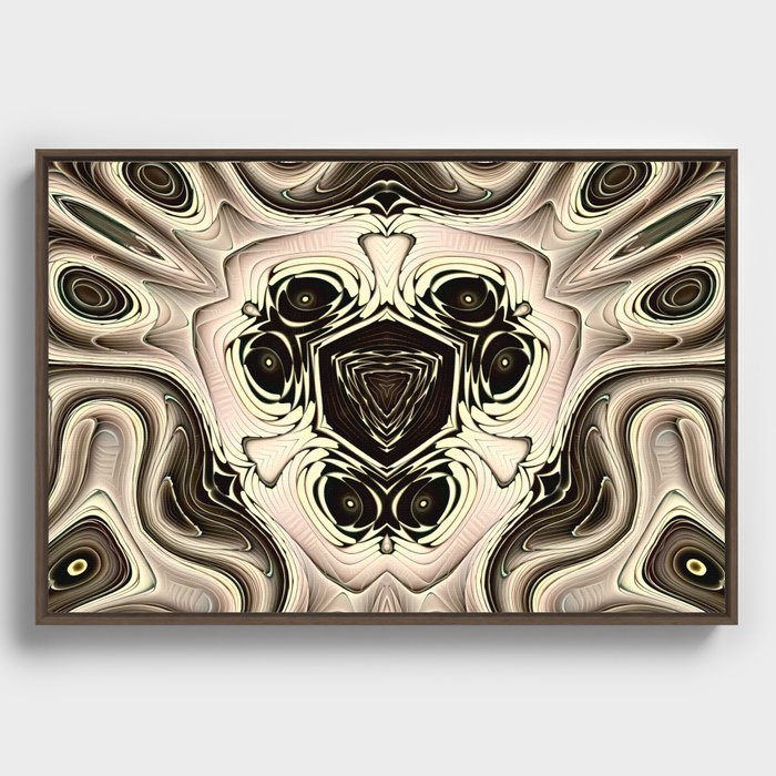 Metallic Cappuccino | Abstract Mandala Design Framed Canvas