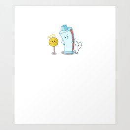 Sweet little tooth is protected by toothpaste Art Print