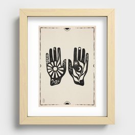 Magic Hands | Digital Blockprint | Reiki Spiritual Healing Etnic Art Print Recessed Framed Print