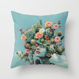 Cactus Woman Throw Pillow
