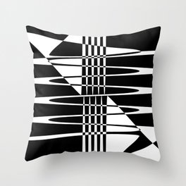 Black and White Modern Abstract Frequency Geometric / Physics Science Geek Gift/ V1 Throw Pillow