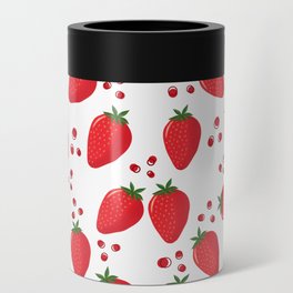Strawberry Fruit Lover Print Seamless Pattern Can Cooler