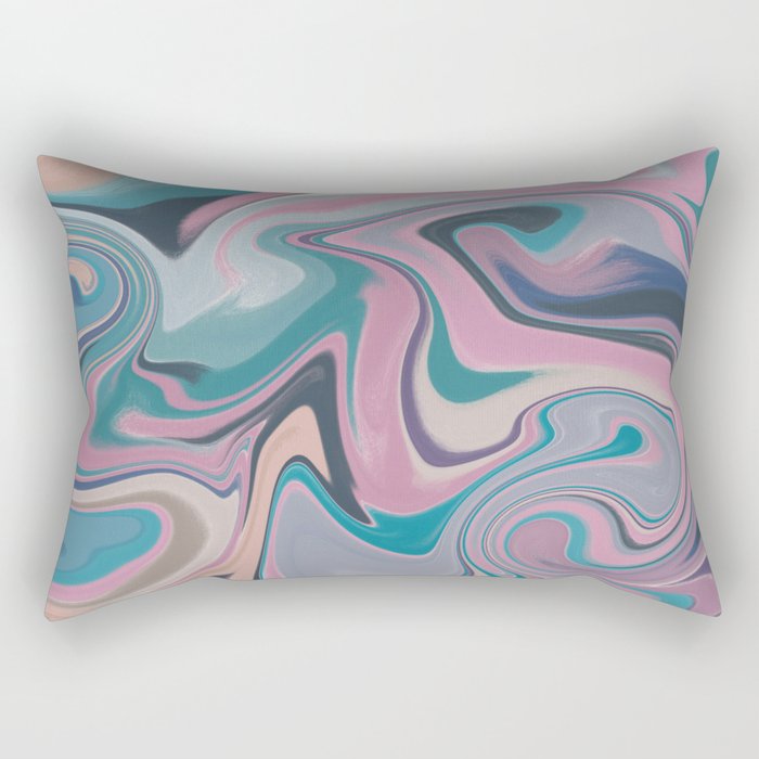 Purple and teal liquify marble Rectangular Pillow