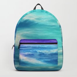 Ocean Waters under a Purple Sky Backpack | Calmsea, Background, Digital, Aquatic, World, Sky, Endless, Digital Manipulation, Pattern, Wave 