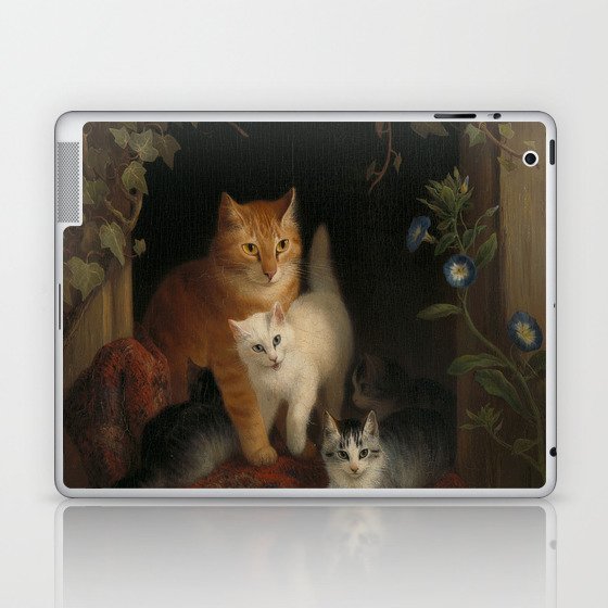 Cat with kittens, 1844 Laptop & iPad Skin