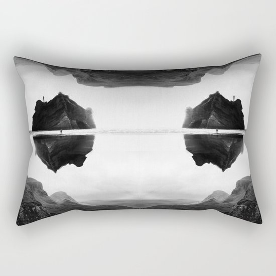 Black and White Isolation Island Rectangular Pillow