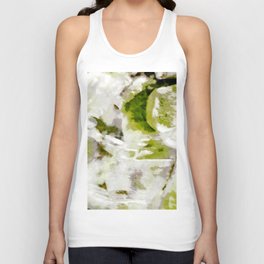 Innocent: a lime green and white abstract Unisex Tank Top