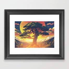 The Kandzan Tree - A Contemporary Ukiyo-e Nature Landscape Framed Art Print