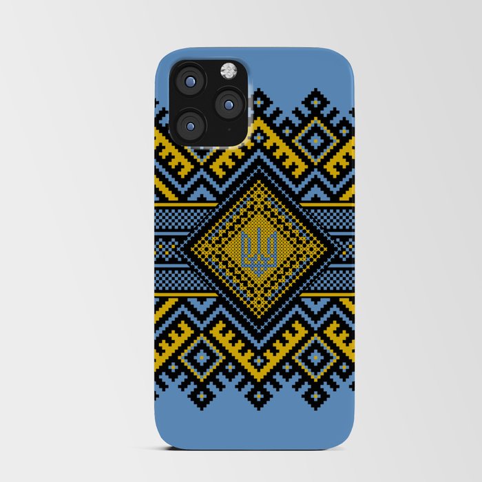 Ukrainian embroidered art with national symbol for home decoration. iPhone Card Case