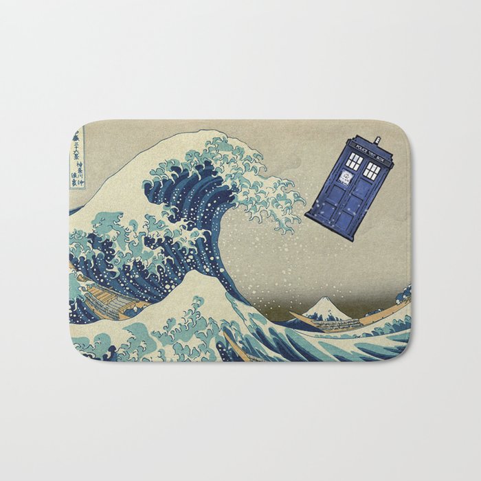 The Great Wave Doctor Who Bath Mat