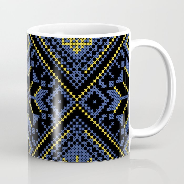 Ukrainian colors tricot style art for home decoration. Coffee Mug