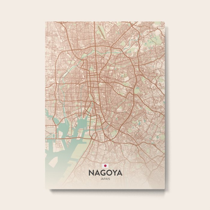 Nagoya, Japan Vintage City Map Metal Print by IMR Designs Society6