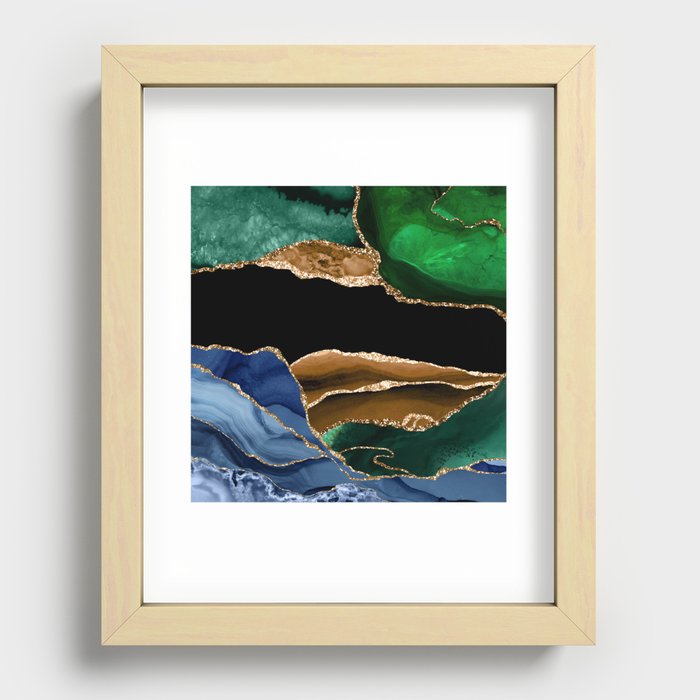 Peacock Agate Texture 10 Recessed Framed Print