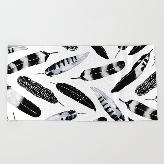 Frozen Feather Beach Towel