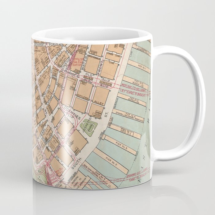 Vintage Map of Lower Manhattan (1921) Coffee Mug
