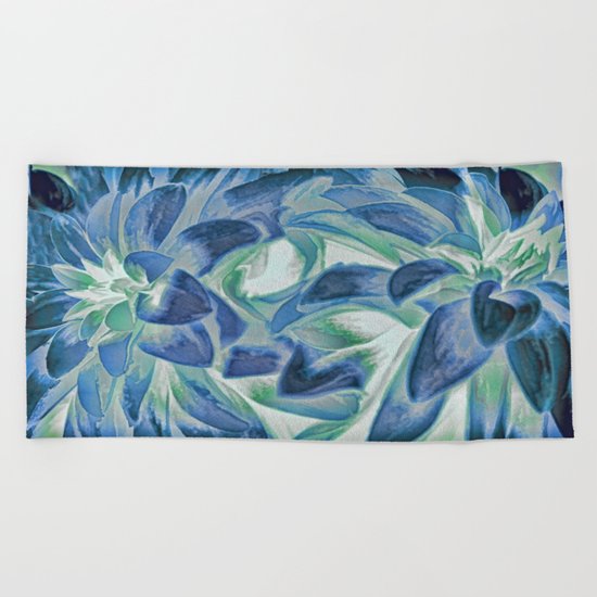 Midnight Floral Abstract Beach Towel