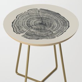 Hand-Drawn Oak Side Table