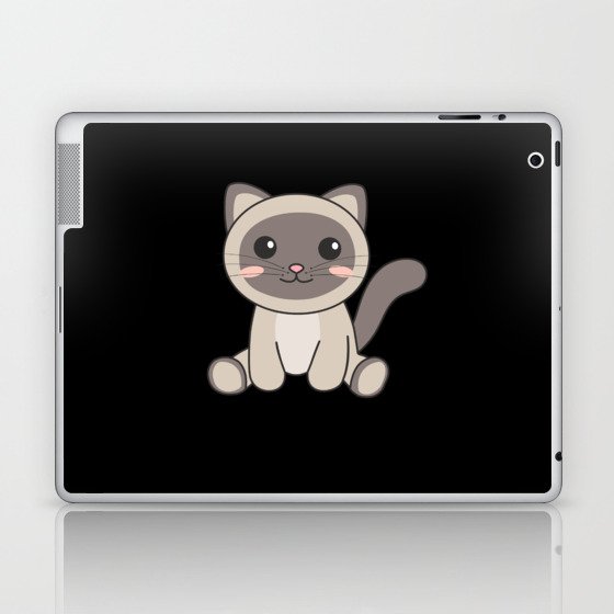 Siamese Cat Kawaii Cats Cute Animals For Kids Laptop & iPad Skin
