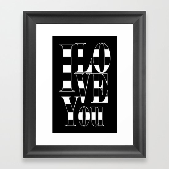 I love you - black Framed Art Print