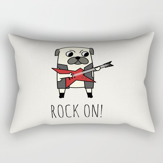 Rockstar Pug Rectangular Pillow