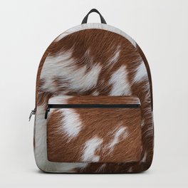 Brown and White Cowhide, Cow Skin Pattern, Farmhouse Decor Backpack