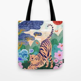 Smoking Tiger Tote Bag