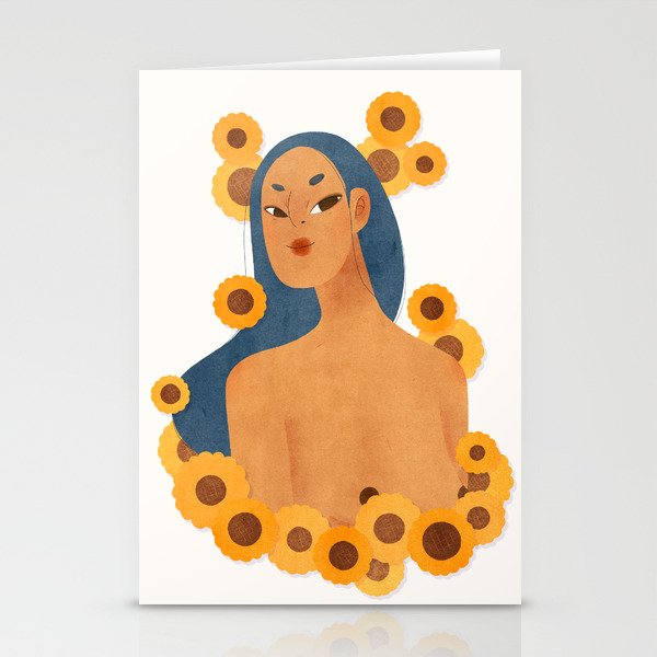 sunflower lady Stationery Cards