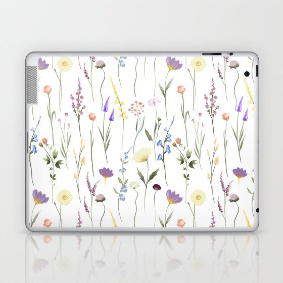Pretty Wildflowers Floral Pattern Laptop & iPad Skin