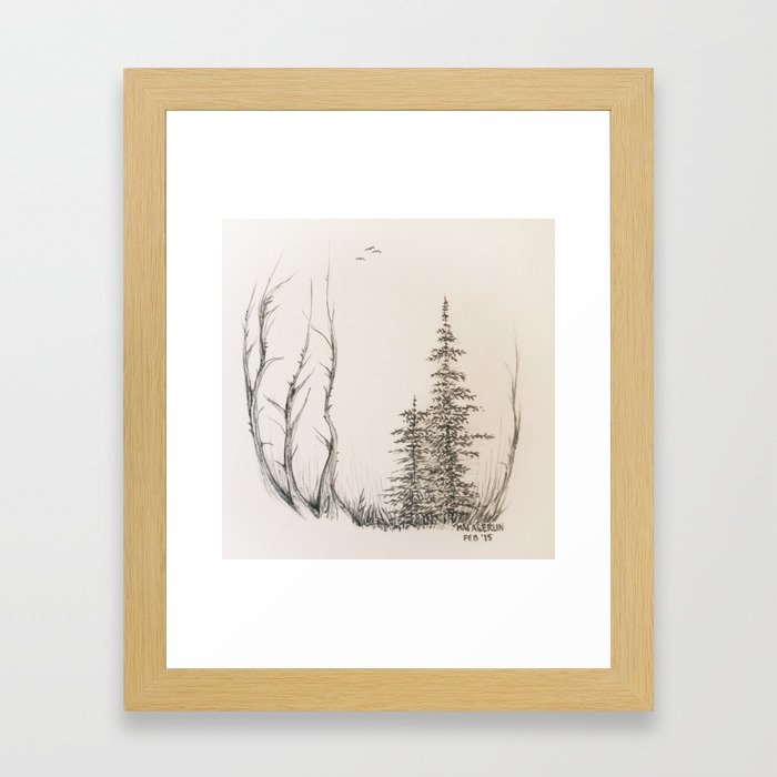 Into the woods Framed Art Print