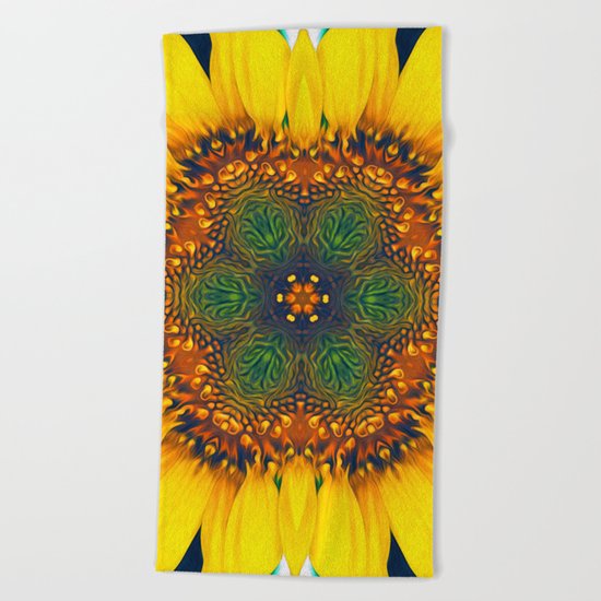 Structure of A Sunflower Beach Towel