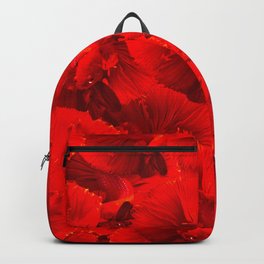 Bright Red Orange Goldfish Pattern Backpack
