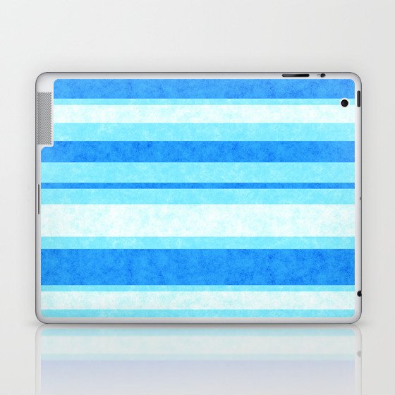 Bright Blue Grunge Stripes Texture Laptop & iPad Skin