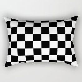 Checkered (Black & White Pattern) Rectangular Pillow